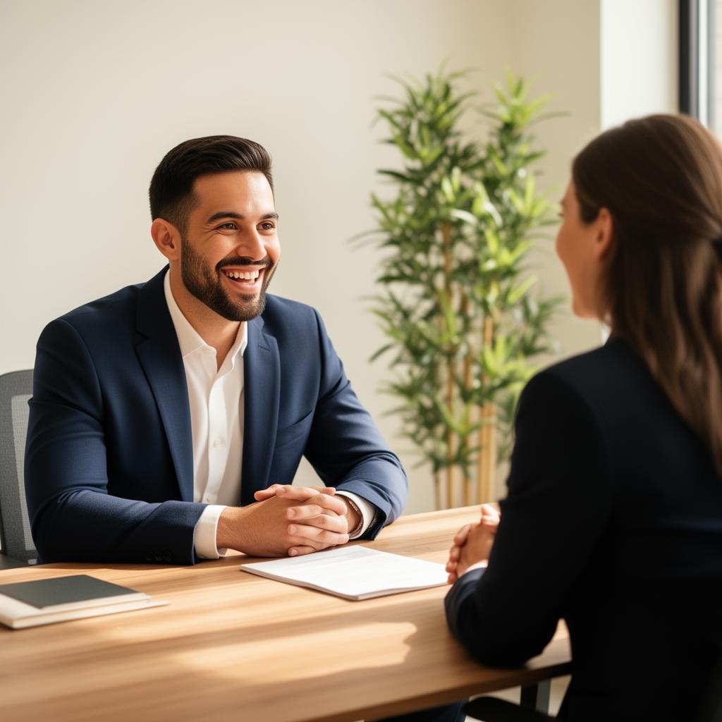 John Doe meeting with a client